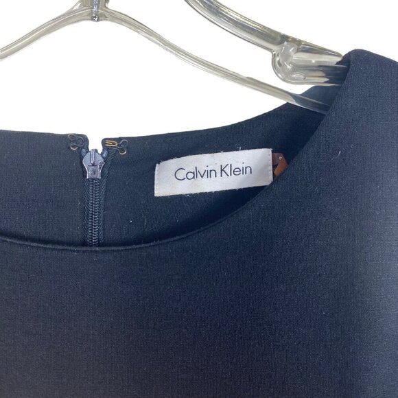 Calvin Kleivn Color Block Black Red Beige Sleeveless Sheath Dress Size 6 - Picture 6 of 10